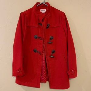 Red St John Bay Pea Coat